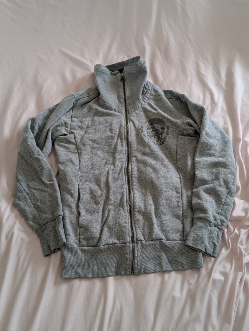Diesel Gray Graphic Zip Sweatshirt Size S